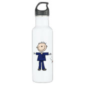 Mannelijke muis Afbeelding Verpleegster - Blauw Waterfles (Voorkant)
