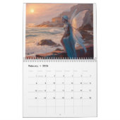 Mannelijke oceaan feeën kalender (Feb 2026)