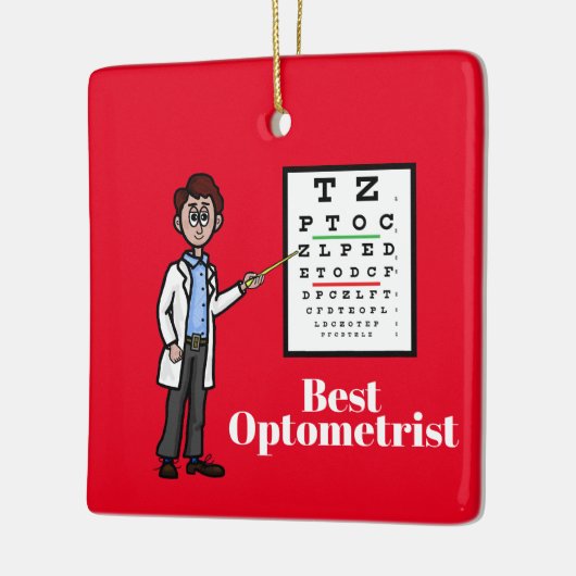 Mannelijke Optometrist met Ornament in de ooggrafi (Links)