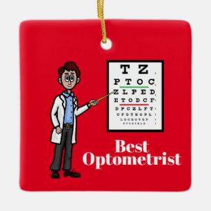Mannelijke Optometrist met Ornament in de ooggrafi