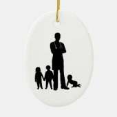 Mannelijke pediatricus Silhouette met Kinder Ornam Keramisch Ornament (Voorkant)