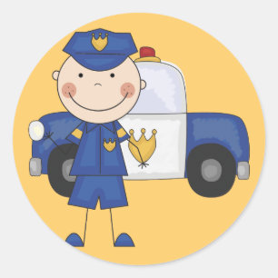 Mannelijke politiefunctionaris Tshirts en cadeaus Ronde Sticker