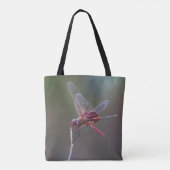 Mannelijke rode zandzakken Dragonfly Tote Bag (Achterkant)