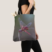 Mannelijke rode zandzakken Dragonfly Tote Bag (Dichtbij)