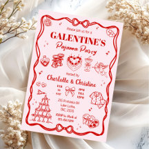 Mannelijke Rood Coquette Galentine's Pyjamaparty