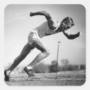 Mannelijke Runner Vierkante Sticker