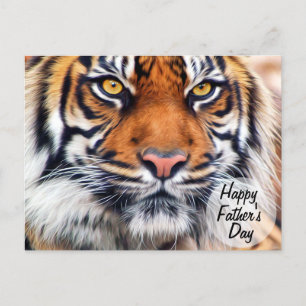 Mannelijke Siberische Tijger Vaderdag Foto Briefkaart