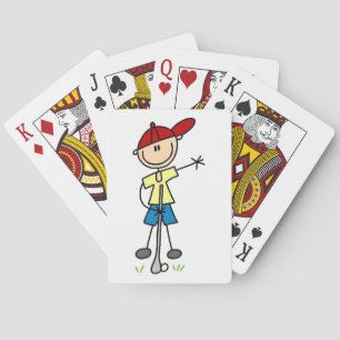 Mannelijke Stick Figure Golfer Pokerkaarten