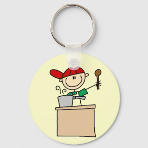 Mannelijke Stick Figure Kok T-shirts en Cadeaus Sleutelhanger