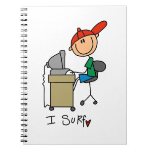 Mannelijke Stick Figure Web Surfer Notitieboek