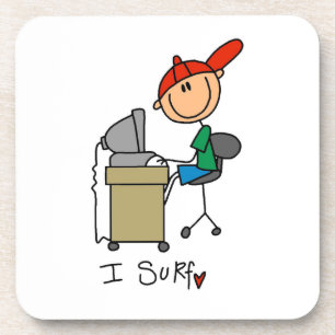 Mannelijke Stick Figure Web Surfer Onderzetter
