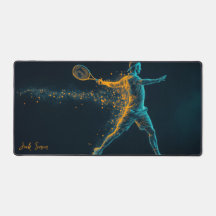 Mannelijke tennisser slaat bal