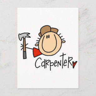 Mannelijke timmerman briefkaart