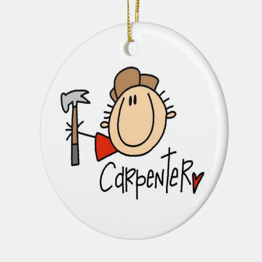 Mannelijke timmerman keramisch ornament (Links)