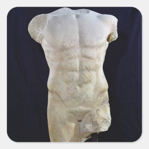 Mannelijke torso uit Miletus, c.480 BC Vierkante Sticker