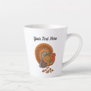 Mannelijke Turkse staart Spreiding herfst gekleurd Latte Mok