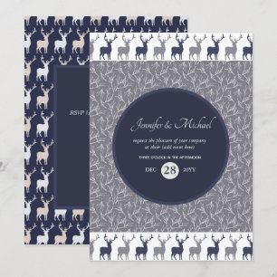 Mannelijke verjaardagsuitnodiging Navy Blue HERT W Kaart