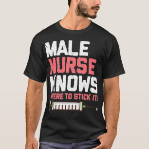Mannelijke verpleegkundigen weten waar ze deze moe t-shirt