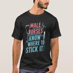 Mannelijke verpleegkundigen weten waar ze grappige t-shirt