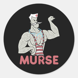 Mannelijke verpleegster Murse Ronde Sticker