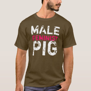 Mannelijke vrouwelijke feminist Pig T-shirt