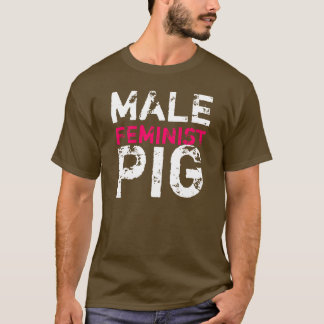 Mannelijke vrouwelijke feminist Pig T-shirt
