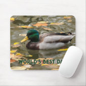 Mannelijke wilde eend aangepaste tekst Vaderdag Muismat (Met muis)