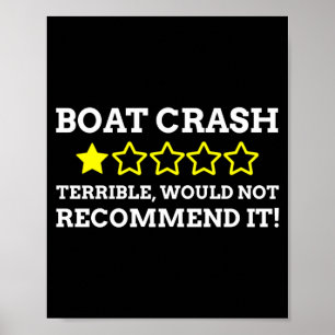 Mannelijke zeiler & grappige boot crash performanc poster