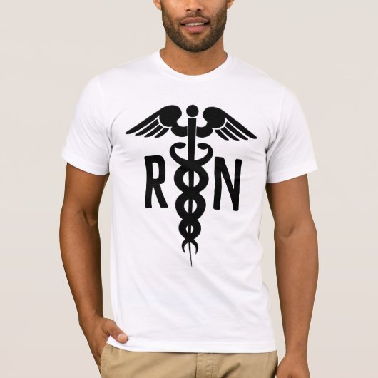 Mannelijke zurgensymbool Caduceus White Black Mode T-shirt (Voorkant)