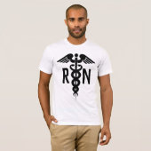 Mannelijke zurgensymbool Caduceus White Black Mode T-shirt (Voorkant volledig)