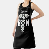 Mannelijke zuster RN zwart en wit, gepersonaliseer Schort (Insitu)