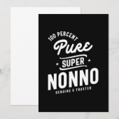 Mannen 100 % zuivere Super Nonno Gift Bedankkaart (Voorkant / Achterkant)