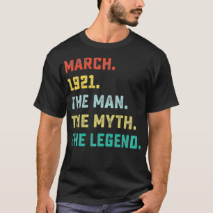 Mannen 100e verjaardag schetst het Man Myth Legen T-shirt