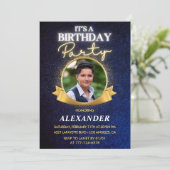 Mannen 15e verjaardagsuitnodigingen Elegant Chic Kaart (Staand voorkant)