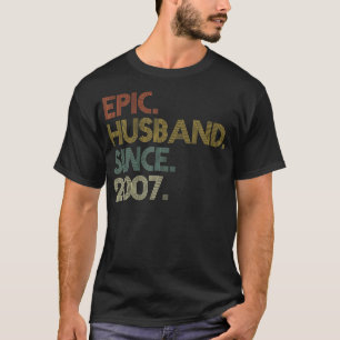 Mannen 15th Wedding Jubileum Shirten, Epic Husband T-shirt