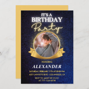 Mannen 18e verjaardagsuitnodigingen Elegant Chic Kaart