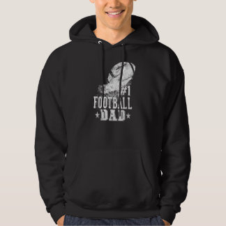 Mannen 1 Football Papa voor vaderdag Football Hoodie