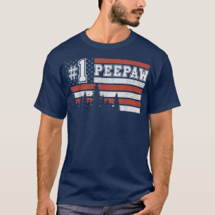 Mannen 1 Peepaw Amerikaanse vlag op 4 juli Fa T-shirt