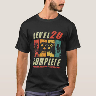 Mannen 20e verjaardag Mannen Niveau 20 Complete ga T-shirt