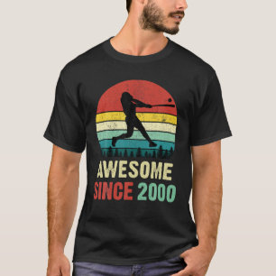 Mannen 21e verjaardag Retro Gift Baseball Player 2 T-shirt