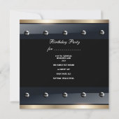 Mannen 21e verjaardag van Metaal Zwarte Mans Kaart (Achterkant)