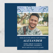 Mannen 27e verjaardag foto Navy Blue Kaart (Voorkant / Achterkant)