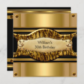 Mannen 30e verjaardag Gold Black Exotic Kaart (Voorkant / Achterkant)