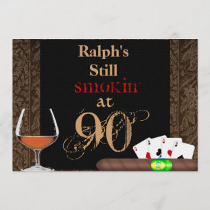 MANNEN 40e geboortecigars, Poker BRANDY-INVITATIES Kaart