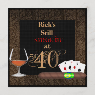 MANNEN 40e geboortecigars, Poker BRANDY-INVITATIES Kaart