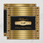 Mannen 40e verjaardag Gold Metal Studs 2 Kaart (Voorkant / Achterkant)