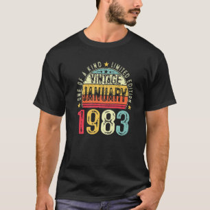 Mannen 40e verjaardag  januari 1983 40 jaar t-shirt