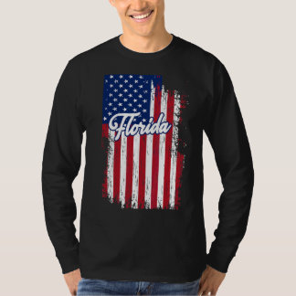 Mannen 4 juli 1776 Florida vlag Amerikaanse vlag T-shirt