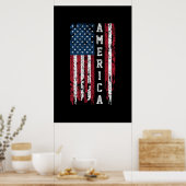 Mannen 4 juli Amerikaanse vlag Poster (Keuken)