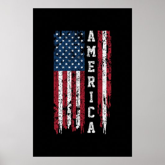 Mannen 4 juli Amerikaanse vlag Poster (Voorkant)